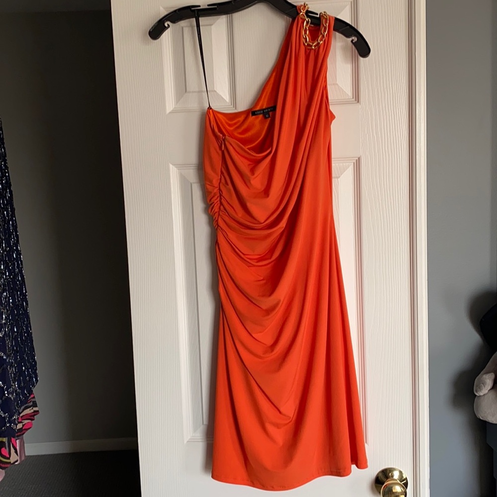David Meister one shoulder dress